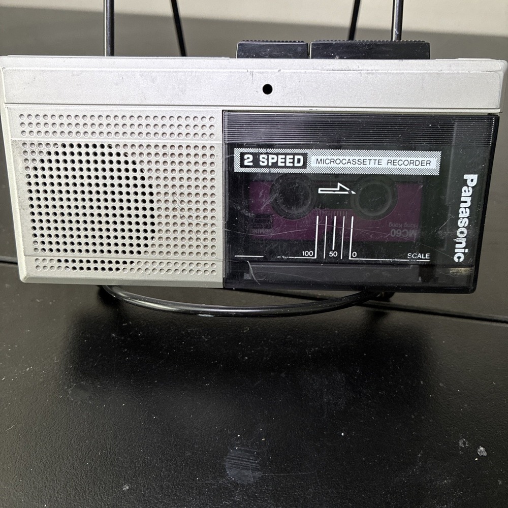 Panasonic Model RN-108 Microcassette 2 Speed Recorder & 1 Cassette (Works)